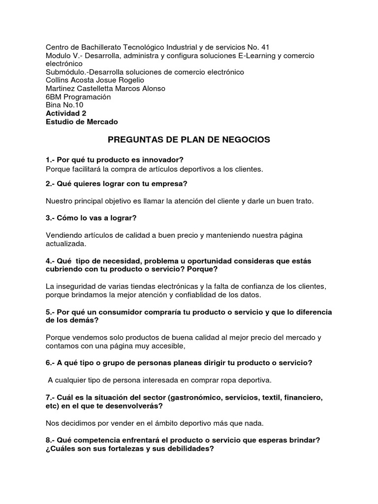 Actividad 2 Comercio | PDF | Calidad (comercial) | Producto (Negocio)