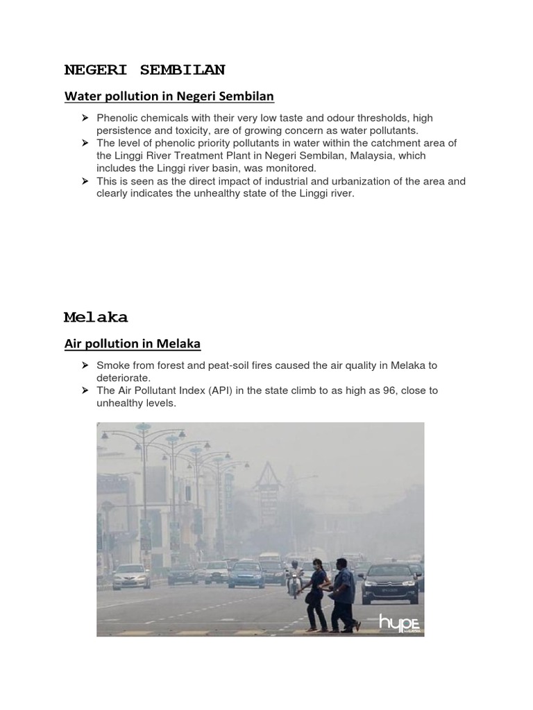 Water and Air Pollution in Malaysia | PDF | Science & Mathematics