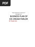 Business Plan of Ice-Cream Parlor: Tolani Motwane Institute of Management