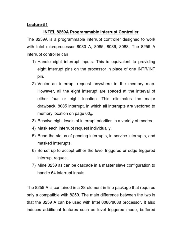 8259 Interrupt Controller PDF | PDF | Digital Technology | Office Equipment