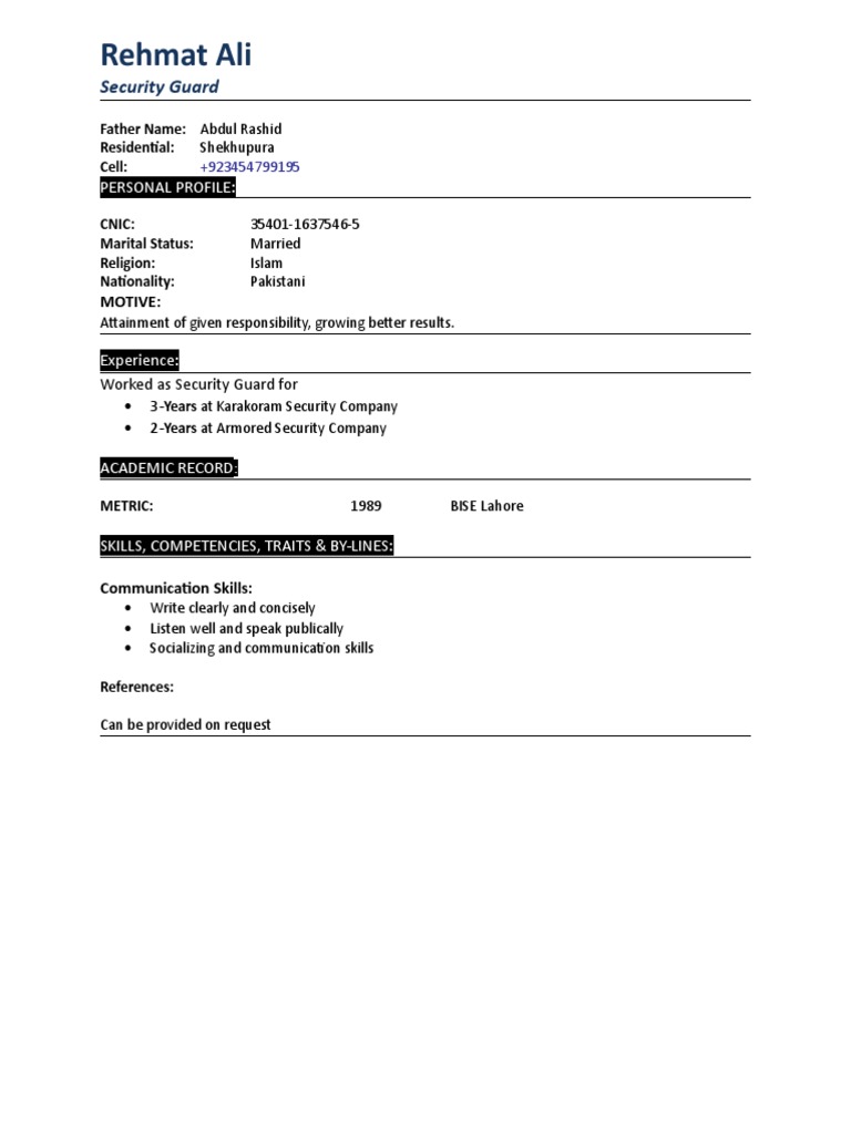 Security CV | PDF