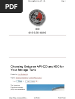 Choosing API 650 and API 620 Tanks