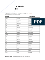 Adjective Suffixes Derivatives
