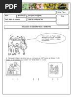 Avaliação Geografia 2 Bim