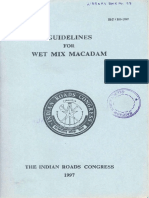 Irc-109-1997 Guidelines For Wet Mix Macadam