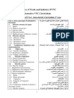 Auto Electric Curriculum 1st and 2 ND Year