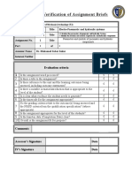 Pneumatic and Hydraulic Systems Assignment Brief