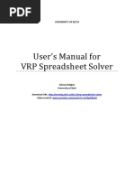 Users Manual For VRP Spreadsheet Solver v3