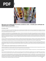 Água Para Uso Na Fabricação de Produtos Cosméticos e Afins – O Desafio Para a Definição Das Especificações de Qualidade _ Boas Práticas