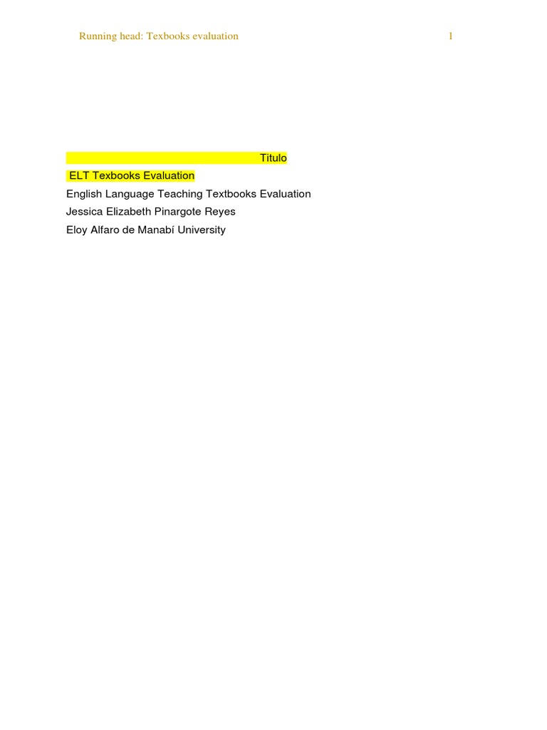 ELT Textbook Evaluation Study | PDF | Textbook | Teachers