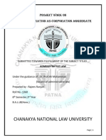 Chanakya National Law University: Project Work On Public Corporation As Corporation Aggregate