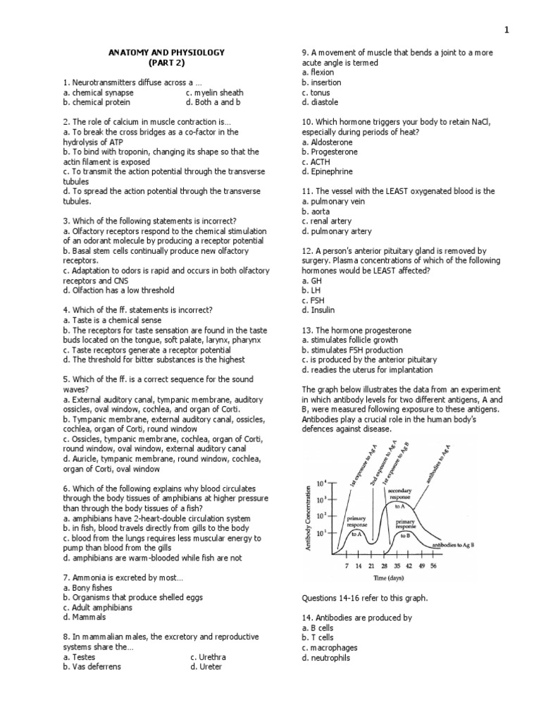 Anatomy and Physiology Quiz Part 2 | PDF | Action Potential | Blood