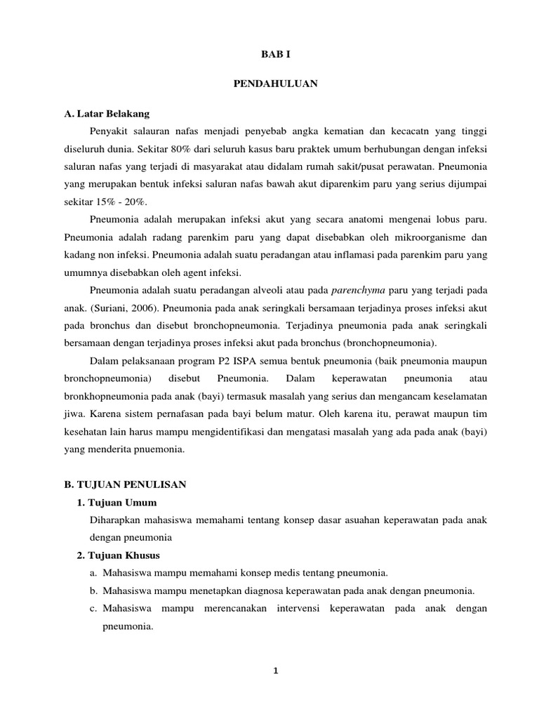 Asuhan Keperawatan Pneumonia Anak | PDF | Pengembangan Diri | Kesehatan ...