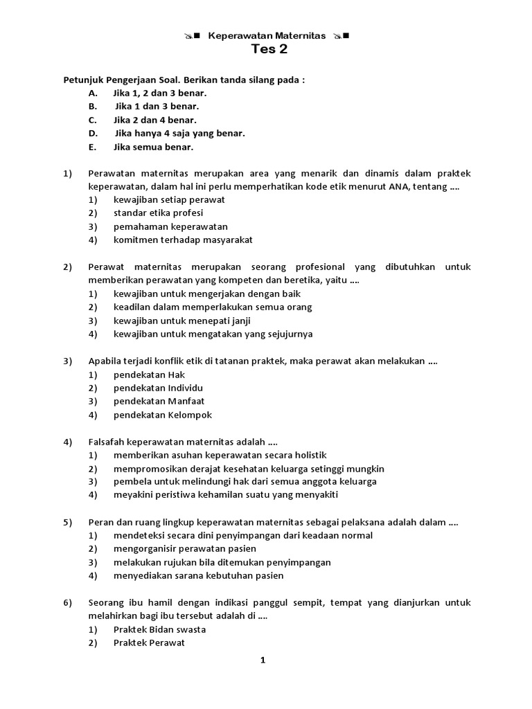 Soal 2 Latihan Maternitas Docx