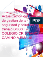 Propuesta Sgsst Colegio Cristiano Camino a Emaus