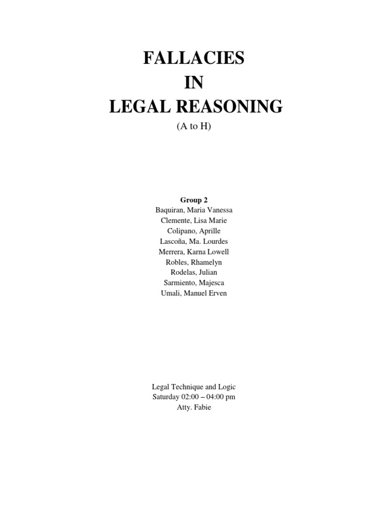 Common Fallacies in Legal Reasoning | PDF | Fallacy | Ambiguity