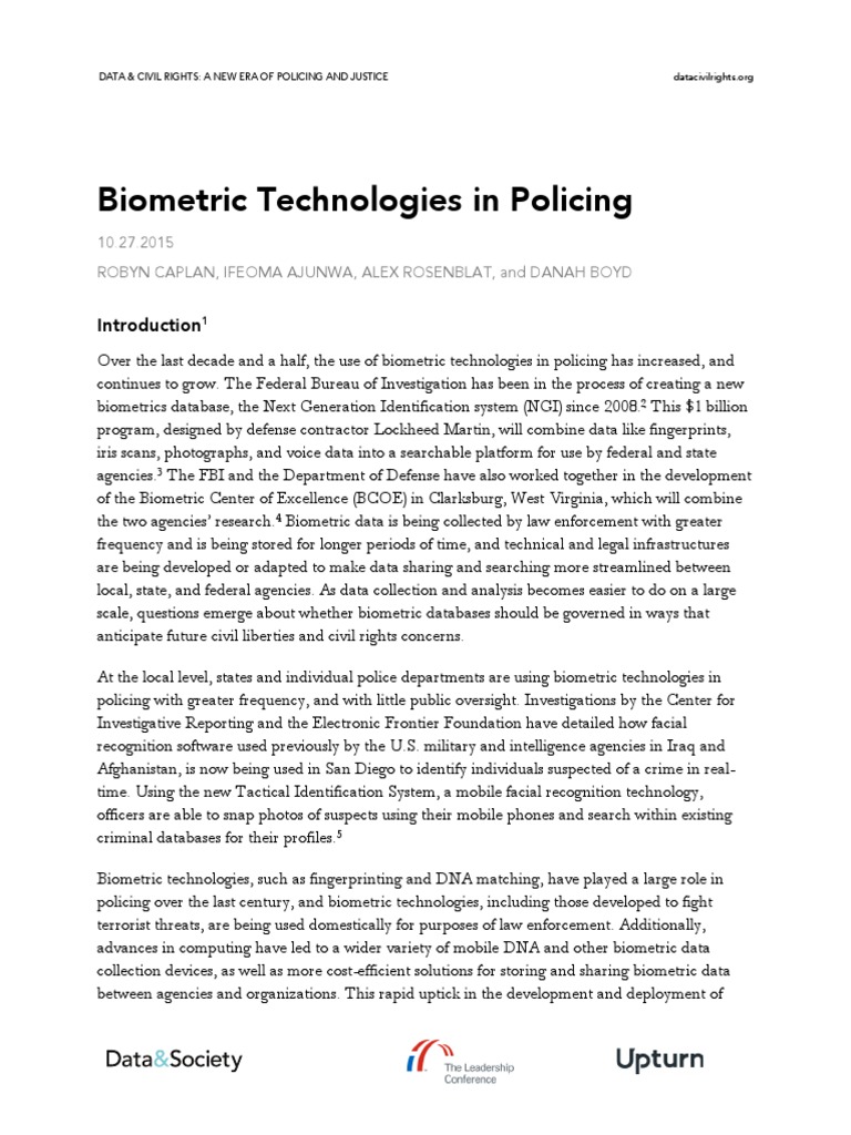 Biometrics Primer | PDF | Biometrics | Fourth Amendment To The United ...