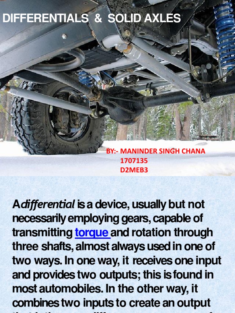 Differentials & Solid Axles Explained PDF Vehicles Automotive