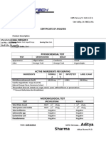 Certificate of Analysis - DHA Liquid