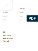 Letras de Los Planetas Del Sistema Planetario Solar