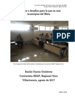 Los Retos y Desafíos para La Paz en Seis Municipios Del Meta