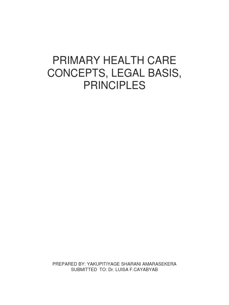Primary Health Care | PDF | Health Care | Public Sphere