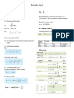 Formulae Sheet (Geo-tech engg)