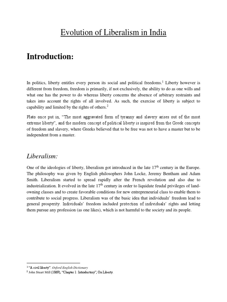 Evolution of Liberalism in India | PDF