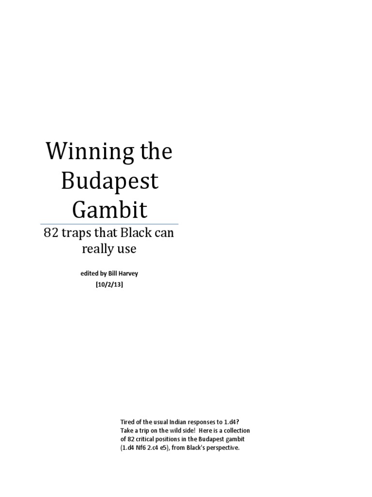 Budapest Gambit: 82 Winning Traps for Black | PDF | Chess | Abstract ...