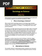 Sociology as Science