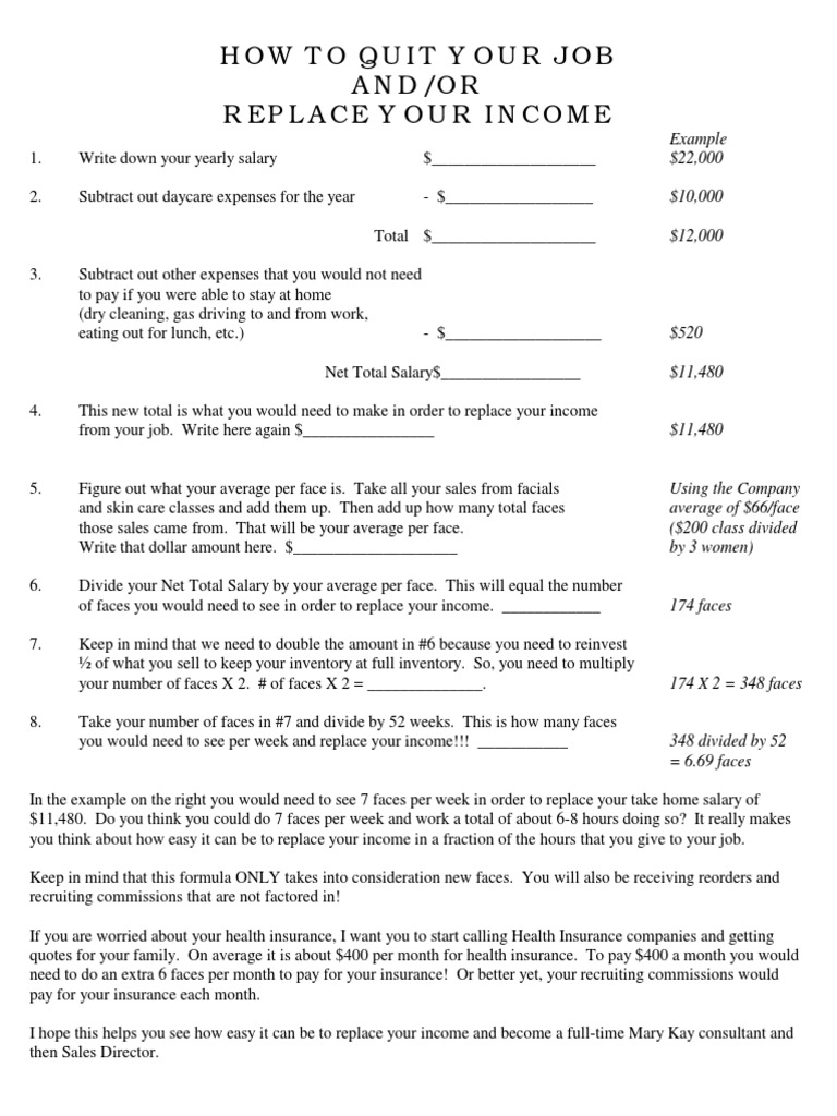 How To Quit Your Job And/Or Replaceyour PDF Salary Economies