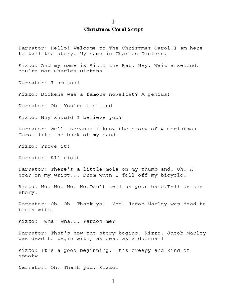 Muppet Christmas Carol Script | PDF | Ebenezer Scrooge | Tiny Tim (A ...