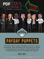 Senators, Representatives Took Thousands From Payday Lenders Within Days of Taking Official Actions To Benefit Industry