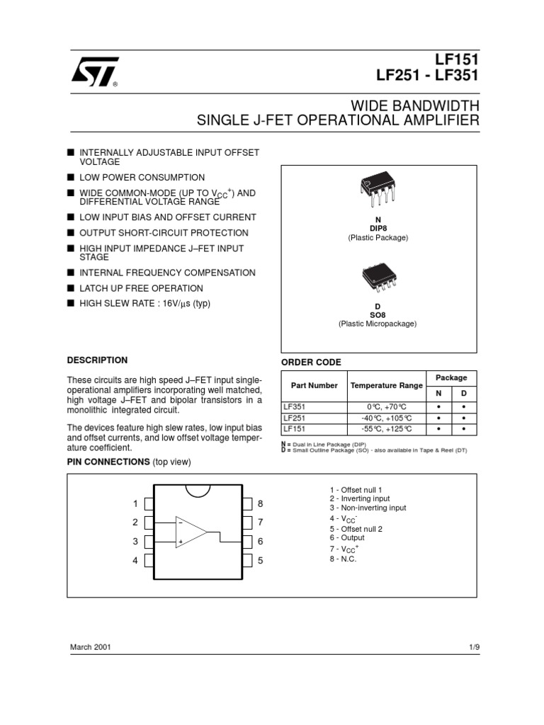 lf351 | Amplifier | Operational Amplifier