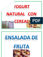 Yogurt Natural Con Cereal y Chantilly