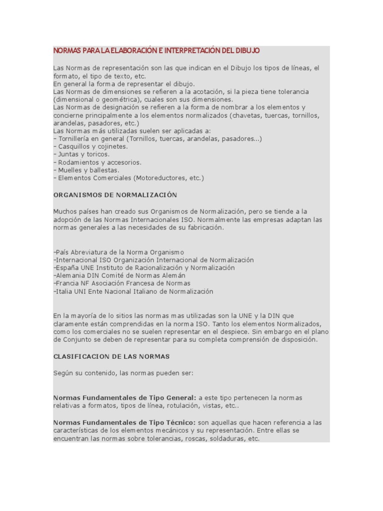 Normas para La Elaboracion e Interpretacion Del Dibujo | PDF ...