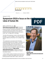 Symposium 2018 To Focus On The Significance Value of Human Life - Purdue University