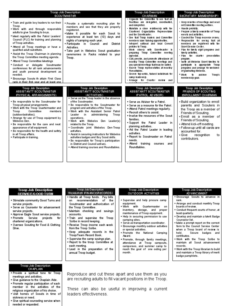 Boy Scout Troop Chart