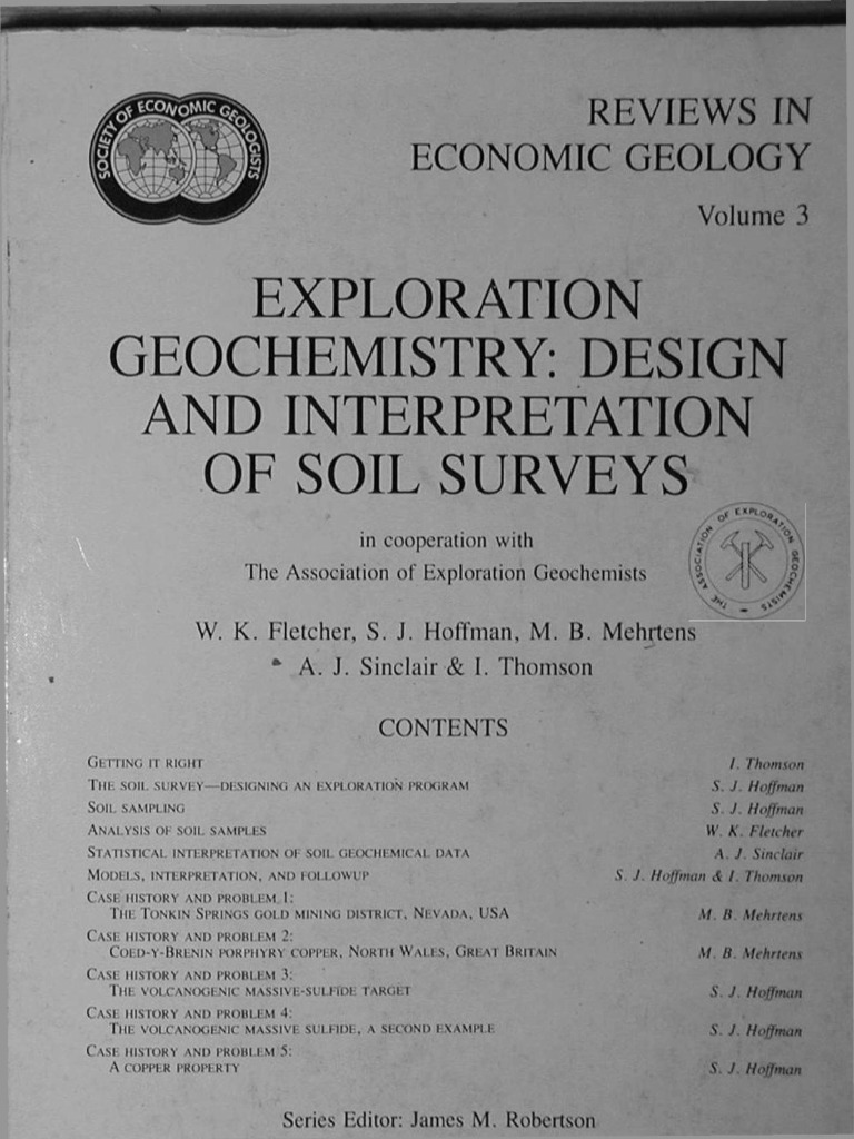 Exploration Geochemistry Design And Interpretation Of Soil Surveys Rev In Econ Geol Mining Geology