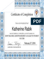 Growth Mindset Certificate