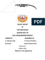 Bitumin Road" SESSION 2017-18 Civil Enggineering Project Under of Guidance of