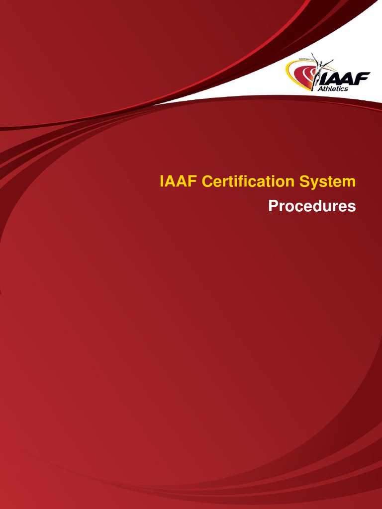IAAF Certification System Procedures Guide PDF Track And Field