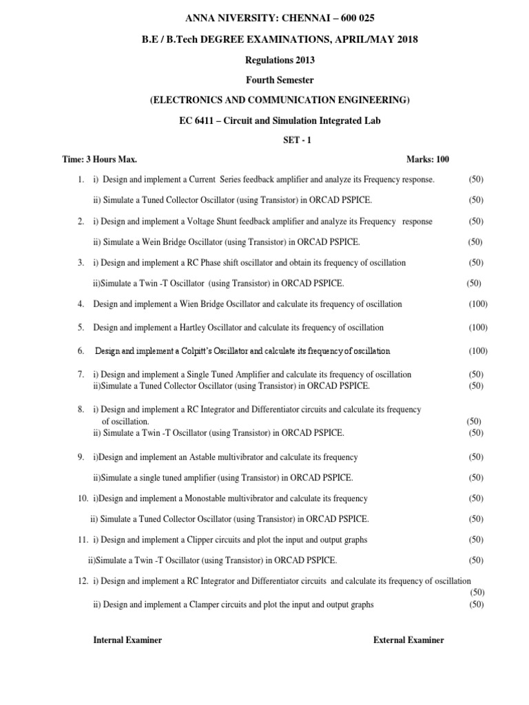 Regulations 2013 Fourth Semester (Electronics and Communication