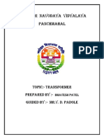 Jawahar Navodaya Vidyalaya Panchmahal: Topic:-Transformer Prepared By: - Guided By: - Mr.v. D. Padole