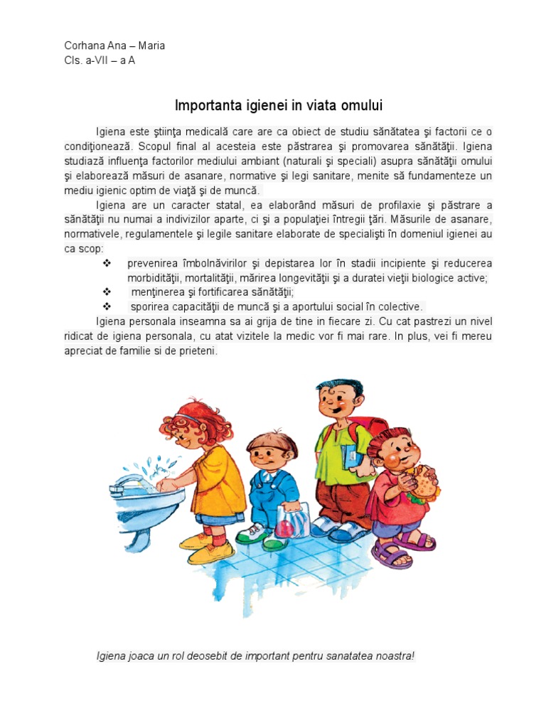 Importanta Igienei in Viata Omului