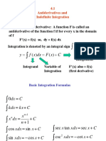 C X F DX X F Y: 4.1 Antiderivatives and Indefinite Integration