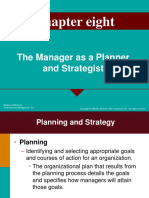 Chapter Eight: The Manager As A Planner and Strategist