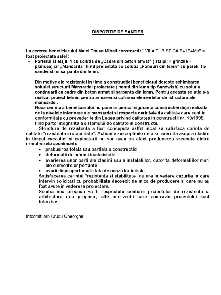 Dispozitie De Santier