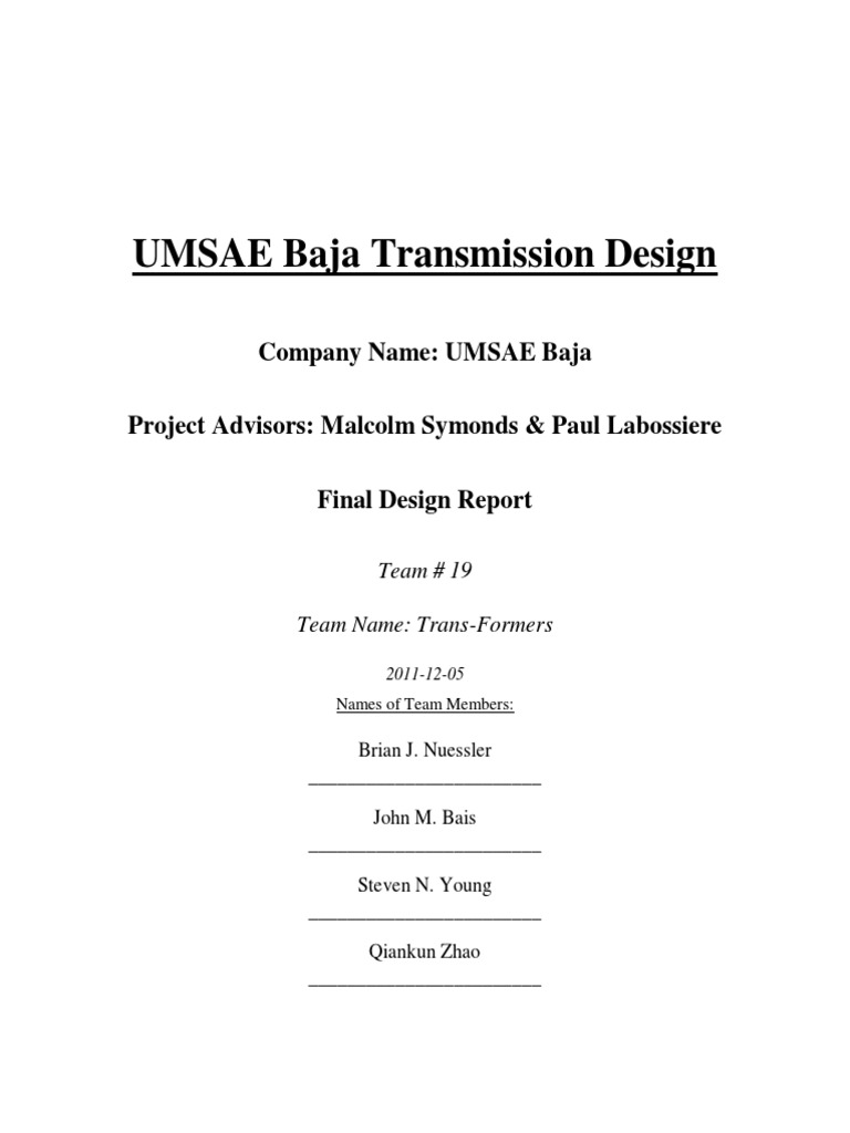 19-Final Report PDF | PDF | Transmission (Mechanics) | Gear