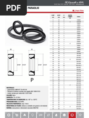 PARAOLIO 32X45X7 DOPPIO Labbro Nbr EUR 1,80